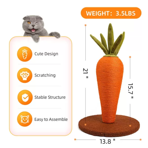 Cat Scratching Posts with Natural Sisal Carrot