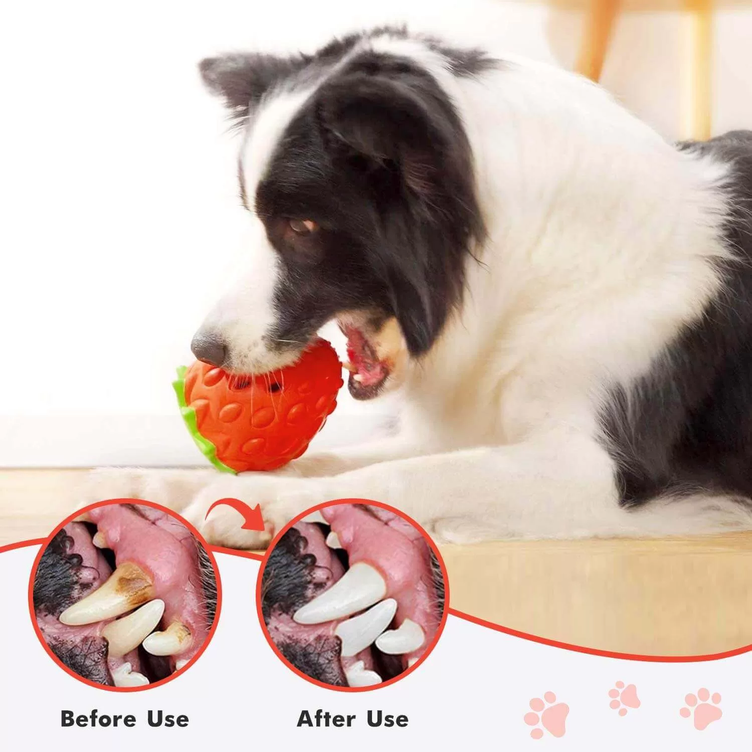 Voovpet Dog Ball Indestructible Strawberry Rubber Chew Treat Dispenser Dog  Toy, Tooth Cleaning Training Interactive Dog Toys for Small Medium Large  Dog - China Dog Chew Toys and Chewers price